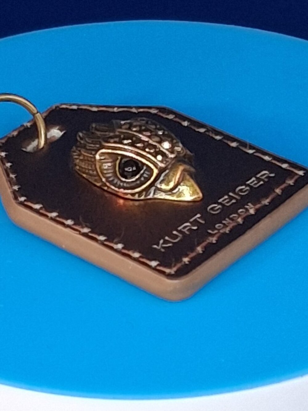 Kurt Geiger London Leather Eagle Head Bag Charm Keychain Hangtag - Picture 9 of 9